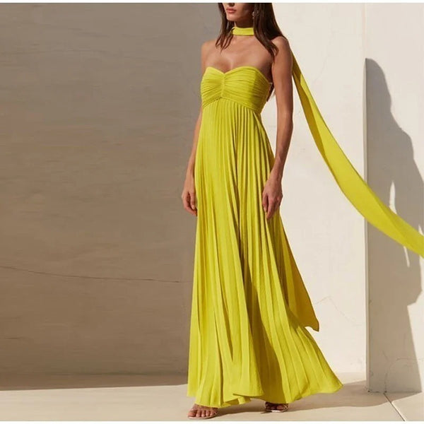 Vestido Feminino Plissado Verde - Julie