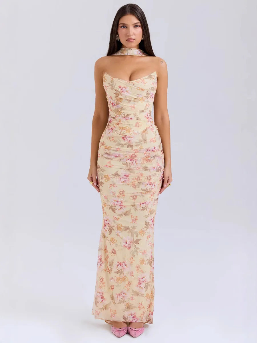 Conjunto Elegância Solar – Top Cropped e Saia Longa