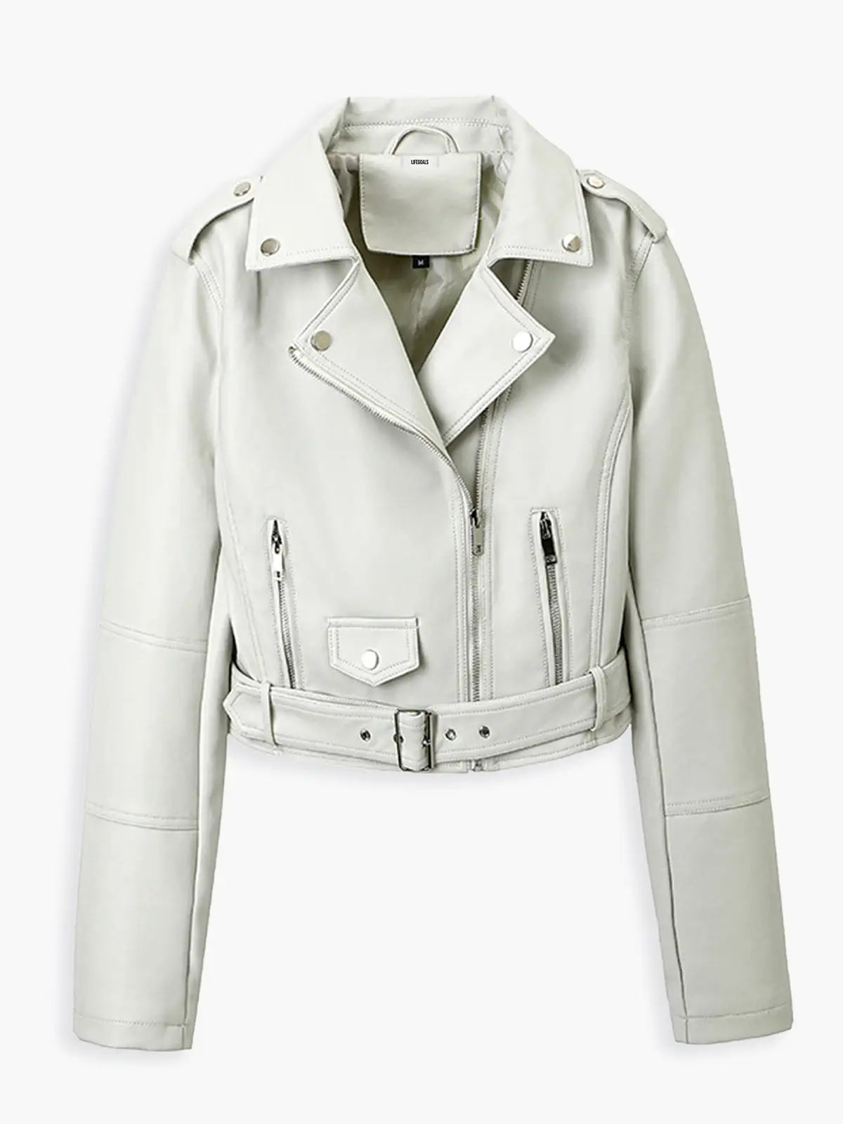 Jaqueta Biker Cropped de Couro Sintético - AiRin