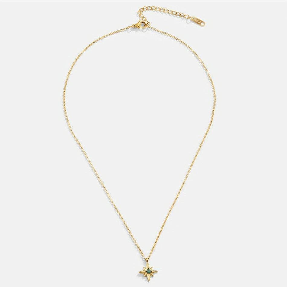 Colar de Cristal Esmeralda Estrela Guia