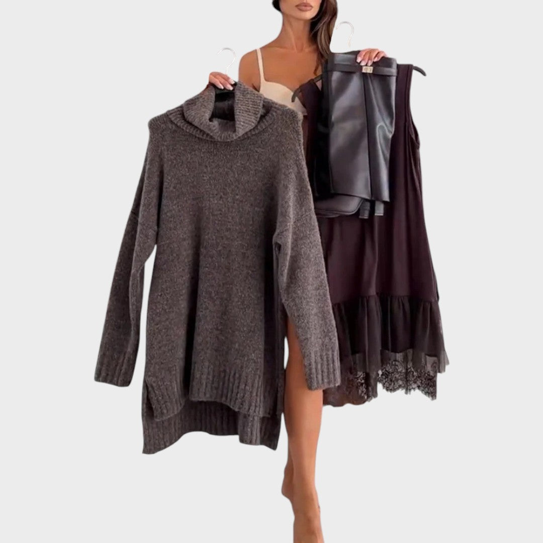 Isa | Conjunto Elegante de Suéter e Vestido