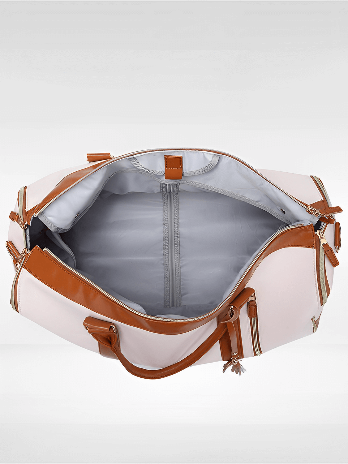 Bolsa Mala Feminina Para Viagem em Couro PU Multifuncional Dobrável – Angela