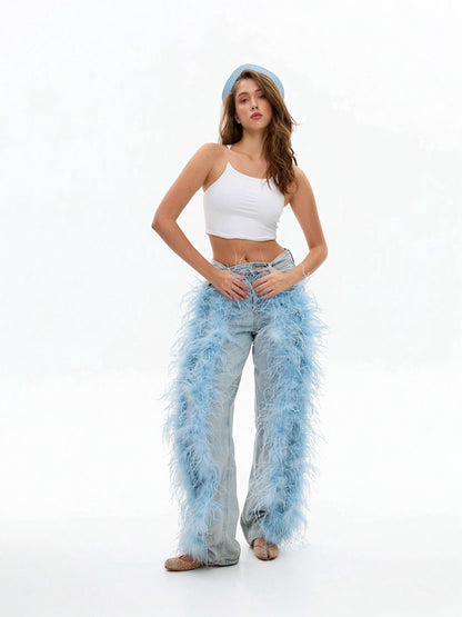 Feather Muse | Light Blue Wide-Leg Jeans