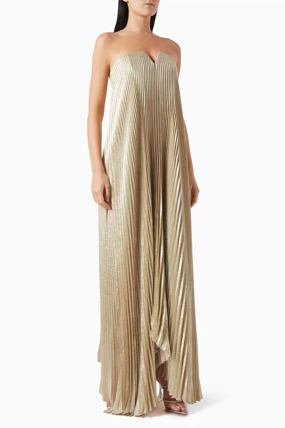Vestido Feminino Sem Alças Dourado