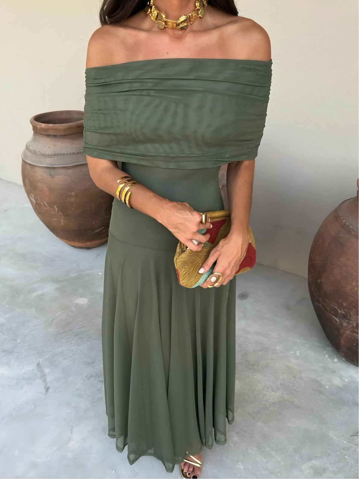 Toledo | Vestido Longo de Chiffon de Um Ombro Só