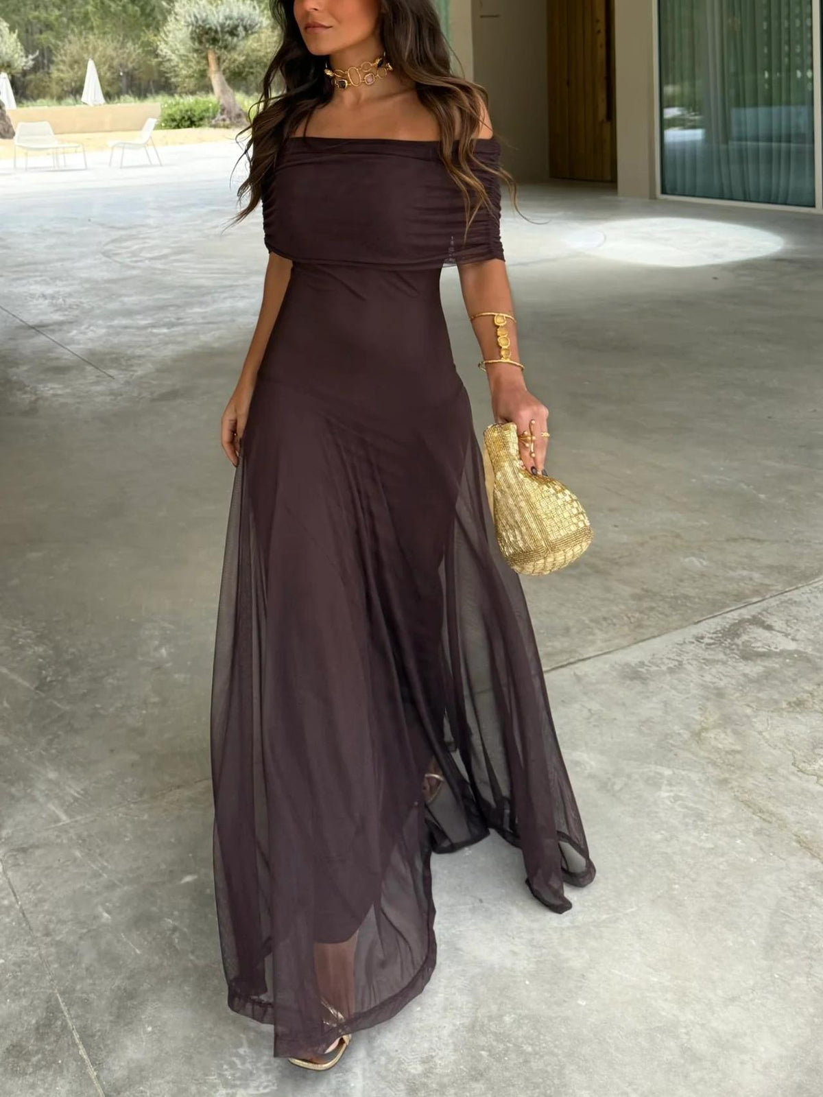 Toledo | Vestido Longo de Chiffon de Um Ombro Só