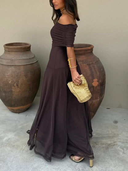 Toledo | Vestido Longo de Chiffon de Um Ombro Só