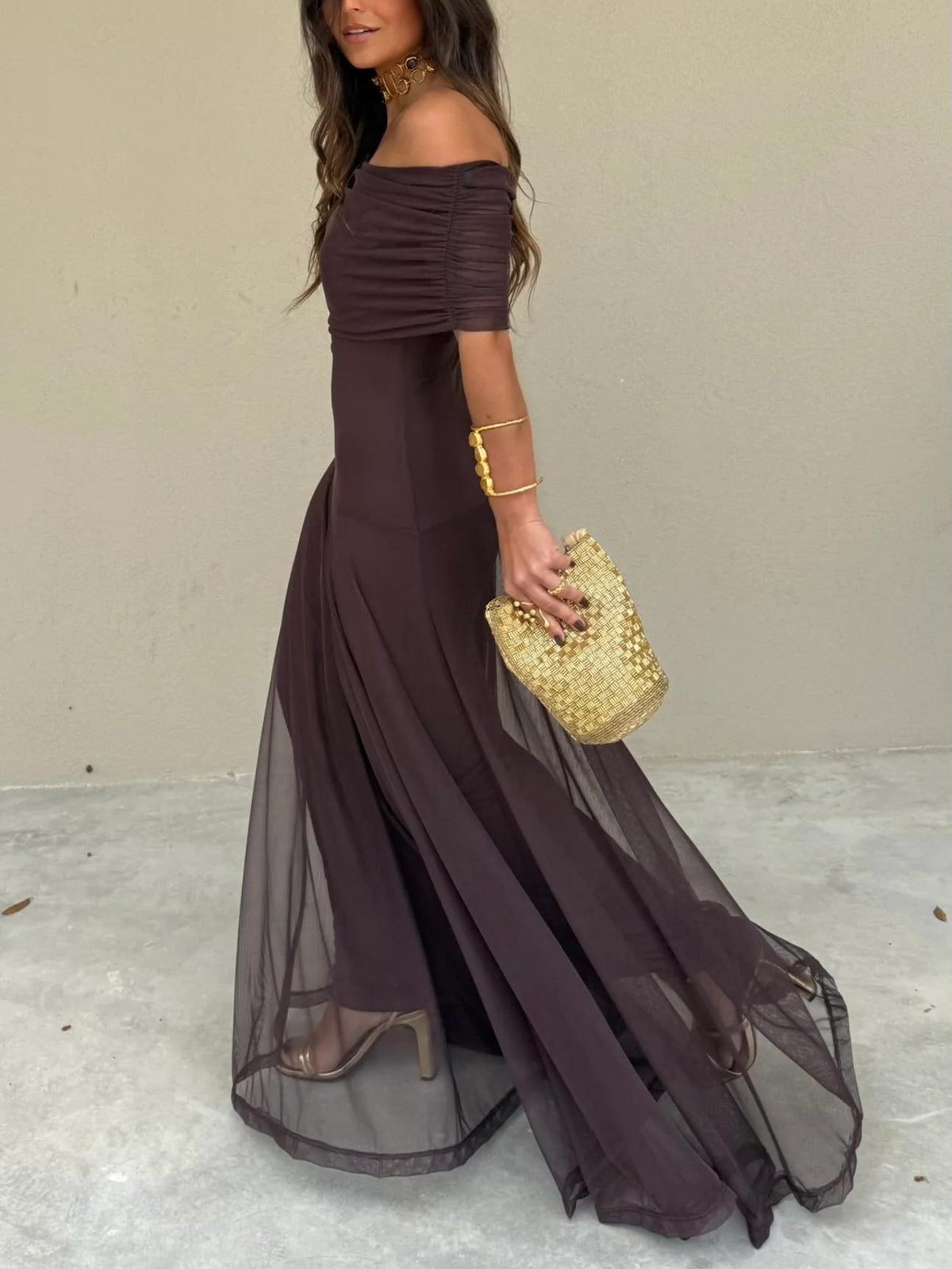 Toledo | Vestido Longo de Chiffon de Um Ombro Só