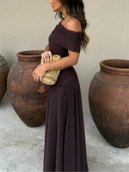 Toledo | Vestido Longo de Chiffon de Um Ombro Só