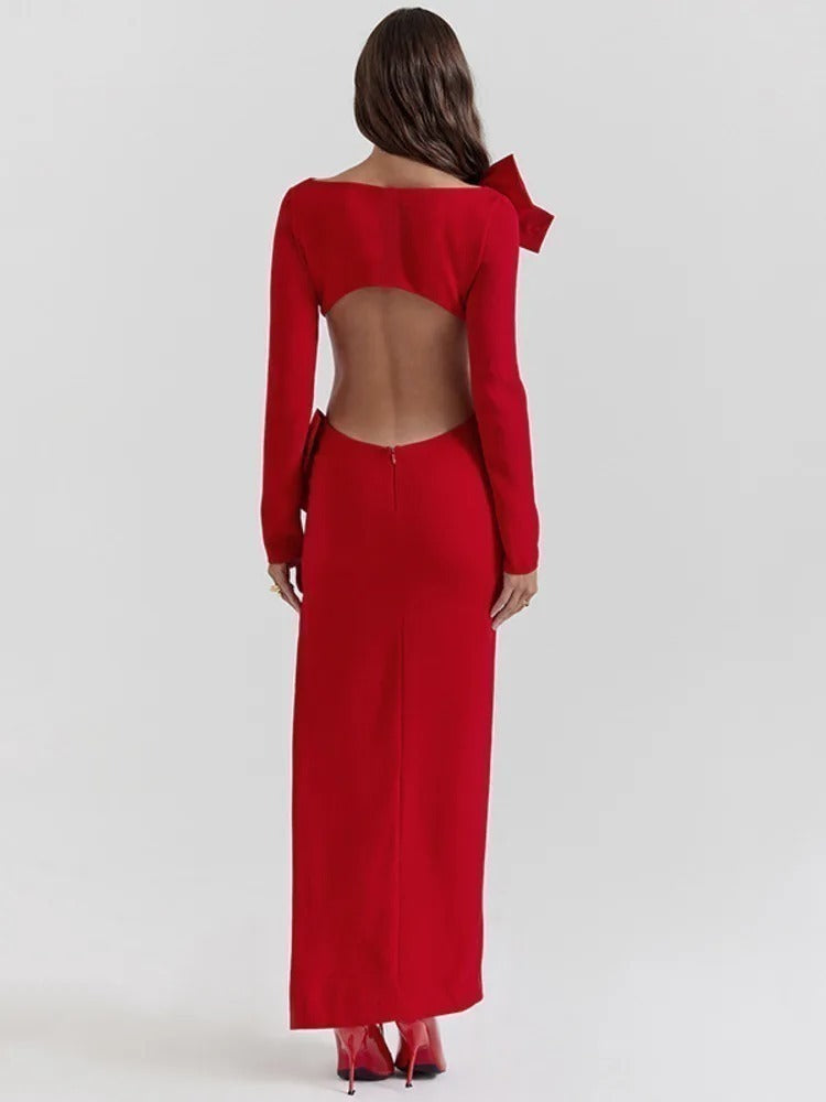Vestido Longo Laço Vermelho - Anita