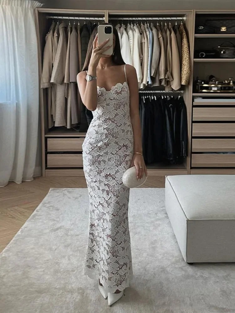 Vestido Feminino Midi Renda - Mavie