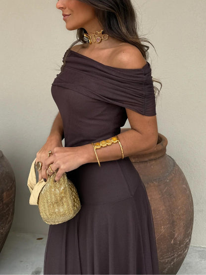 Toledo | Vestido Longo de Chiffon de Um Ombro Só