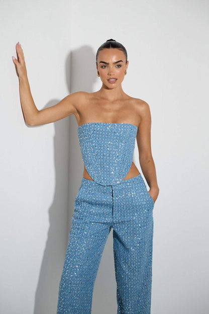 Conjunto de Calças Jeans com Lantejoulas - Belinda