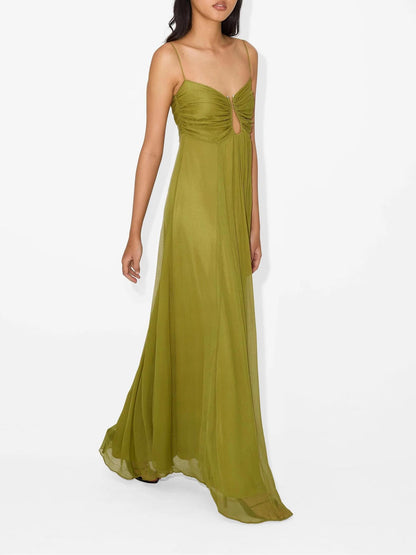 Vestido Longo Morea Verde Oliva