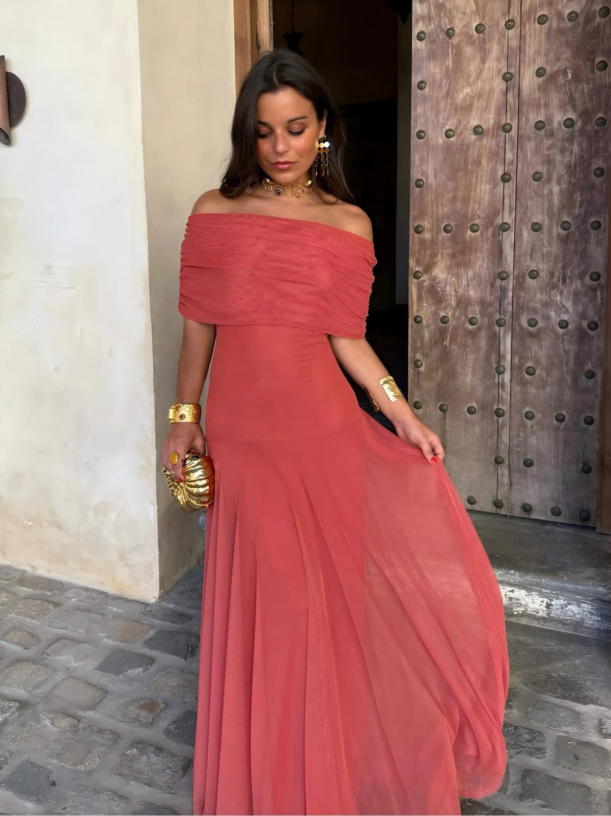 Toledo | Vestido Longo de Chiffon de Um Ombro Só