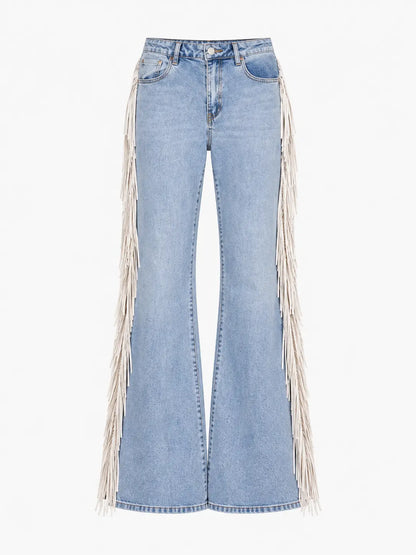 Wild West Muse | Fringe Flared Jeans