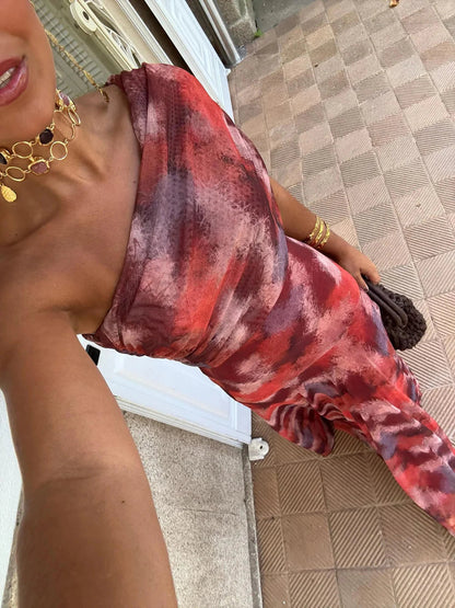Toledo | Vestido Longo de Chiffon de Um Ombro Só