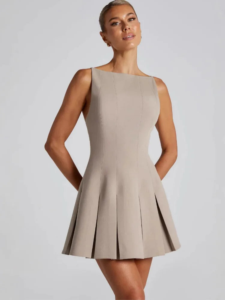 Vestido Lumara Belle – Plissado Cintura Alta com Alças Finas