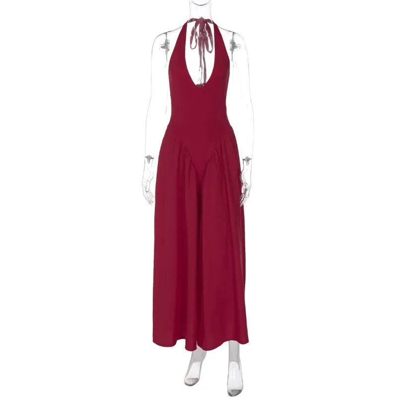 Vestido Feminino Elegante Eudora – Longo Decote Profundo e Costas Nuas