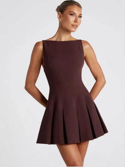 Vestido Lumara Belle – Plissado Cintura Alta com Alças Finas