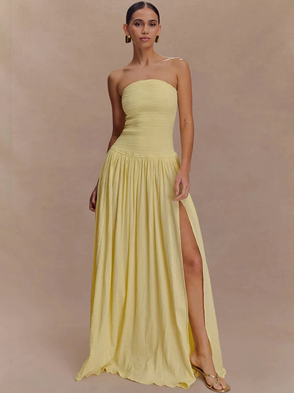 Vestido Longo Tomara que Caia com Fenda Lateral Elegante Isabella