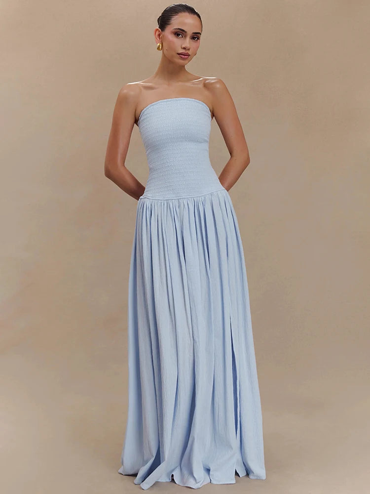 Vestido Longo Tomara que Caia com Fenda Lateral Elegante Isabella