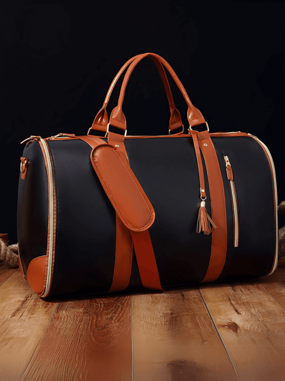 Bolsa Mala Feminina Para Viagem em Couro PU Multifuncional Dobrável – Angela