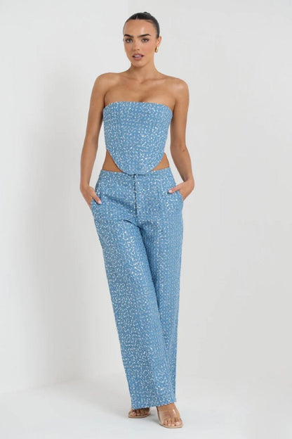 Conjunto de Calças Jeans com Lantejoulas - Belinda