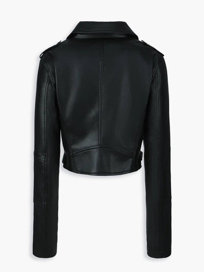 Jaqueta Biker Cropped de Couro Sintético - AiRin