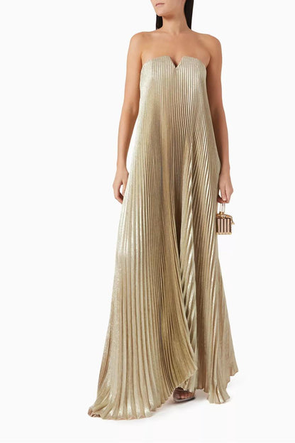 Vestido Feminino Sem Alças Dourado
