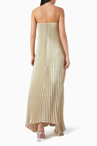 Vestido Feminino Sem Alças Dourado