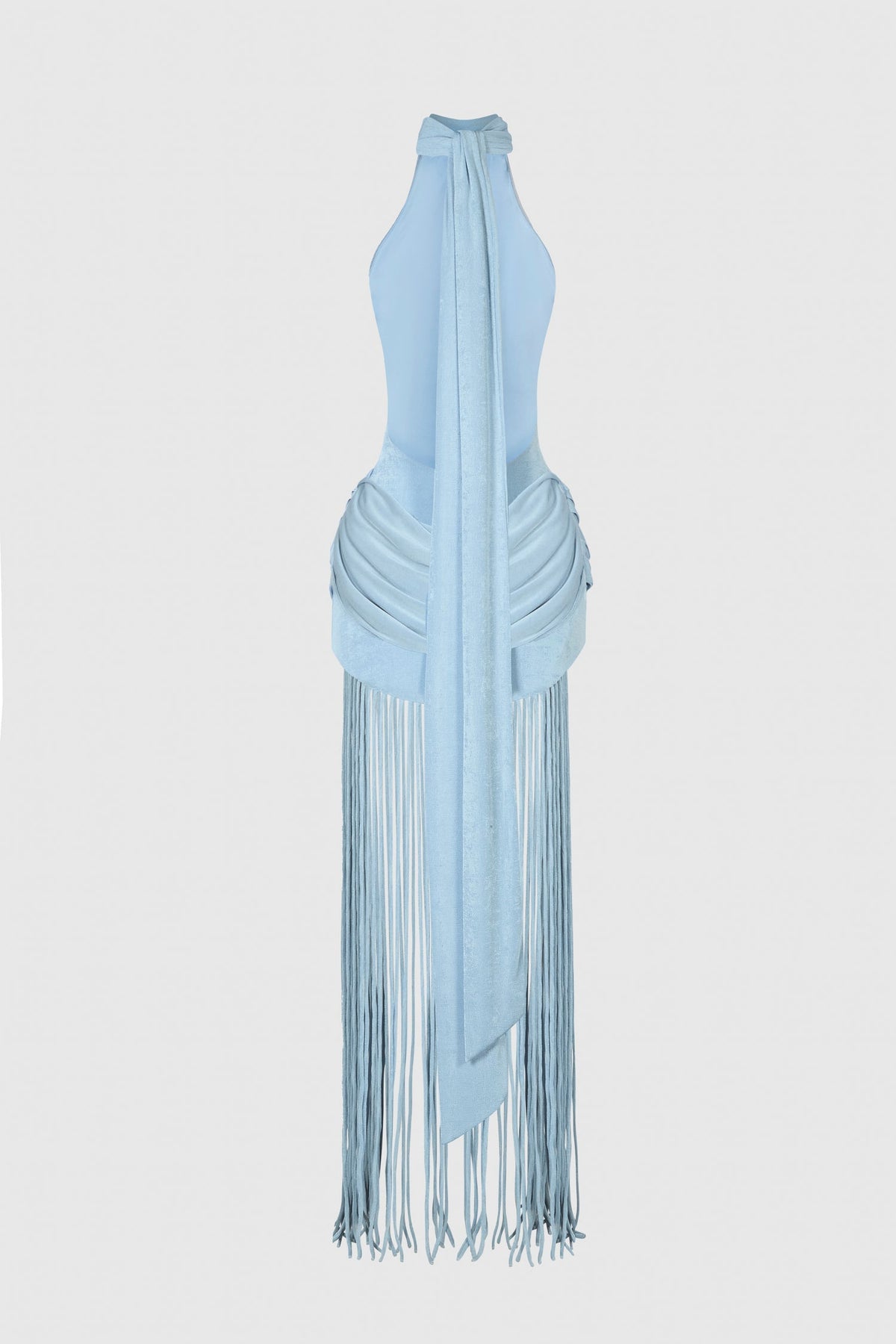 Vestido Longo Halo com Franjas