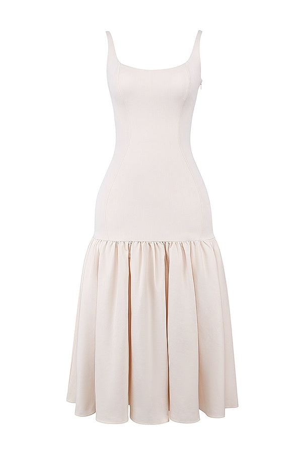 Loren | Vestido Elegante de Chiffon Plissado com Mangas Longas