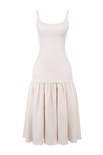 Loren | Vestido Elegante de Chiffon Plissado com Mangas Longas