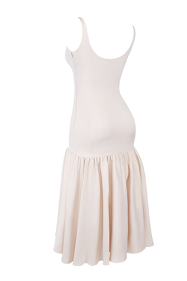 Loren | Vestido Elegante de Chiffon Plissado com Mangas Longas