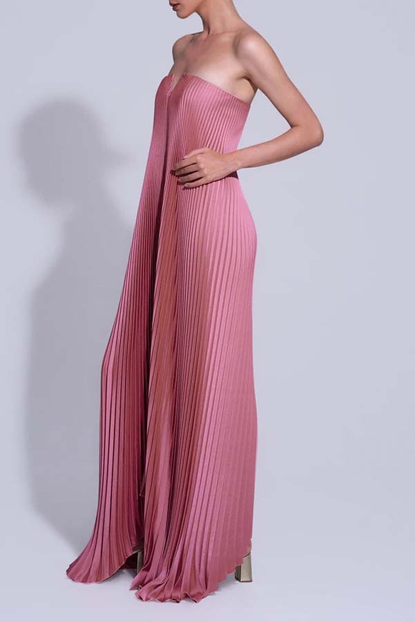 Vestido Feminino Sem Alças Dourado