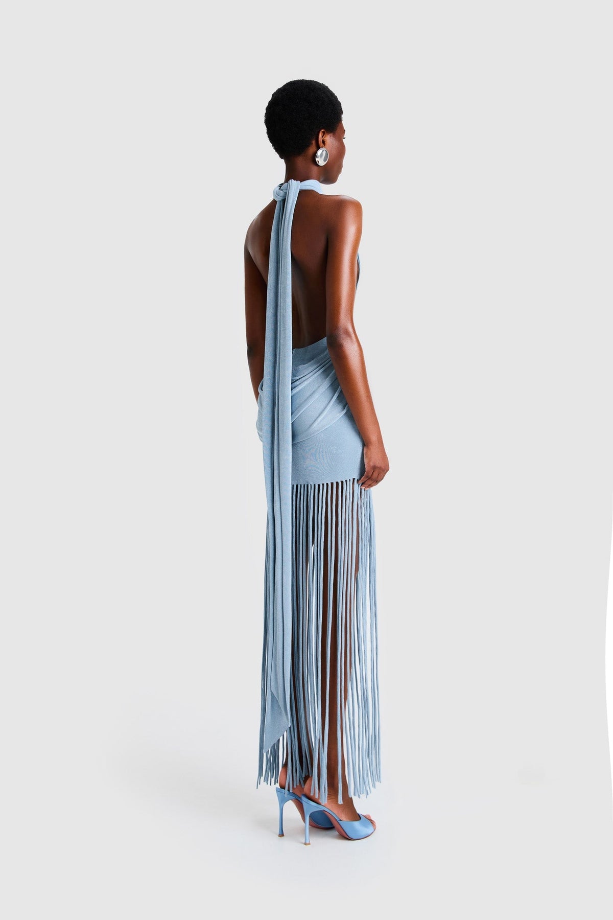 Vestido Longo Halo com Franjas
